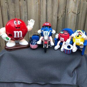 Vintage 1991 M&M Candy Dispensers LOT OF 3